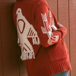 IDYLLWIND BY MIRANDA LAMBERT in CHILI Soaring Eagle Cardigan Sweater SMALL/P!